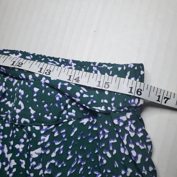 Skies Are Blue Saige Pleated Midi Skirt Green Dot Pull On Elastic Waist XL - Picture 13 of 13